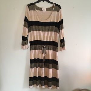 Knee length striped dress